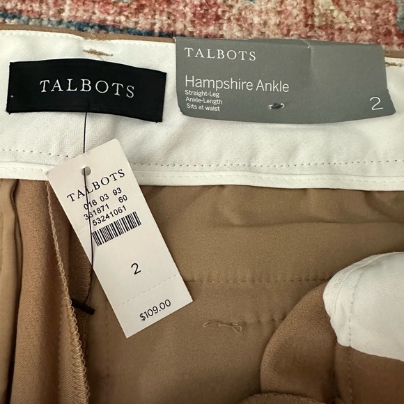Talbots • NWT • women’s size 2 Hampshire ankle pants - Picture 2 of 3